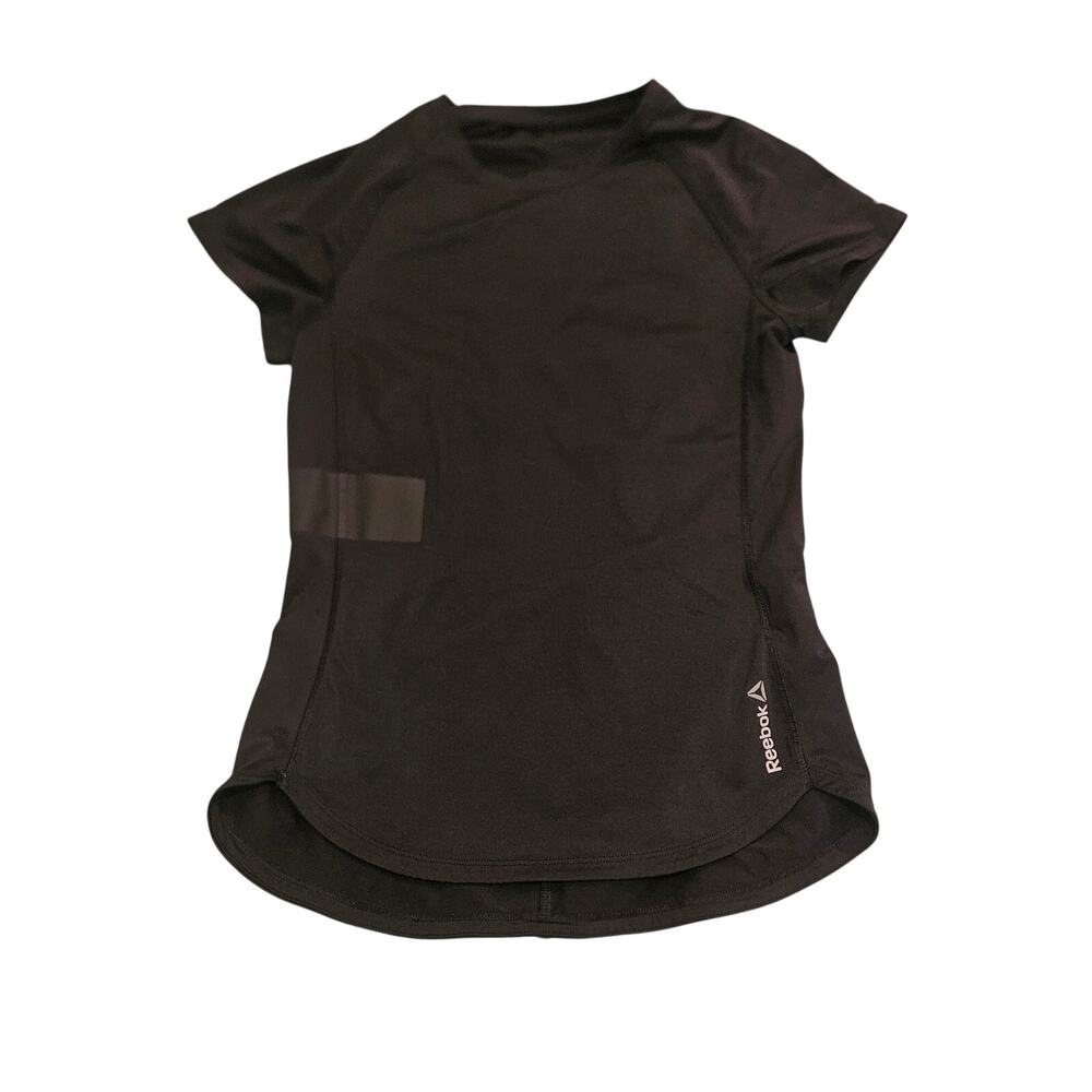Reebok PlayIce Black Athletic Top Women’s Small Mesh Short Sleeve Workout Shirt